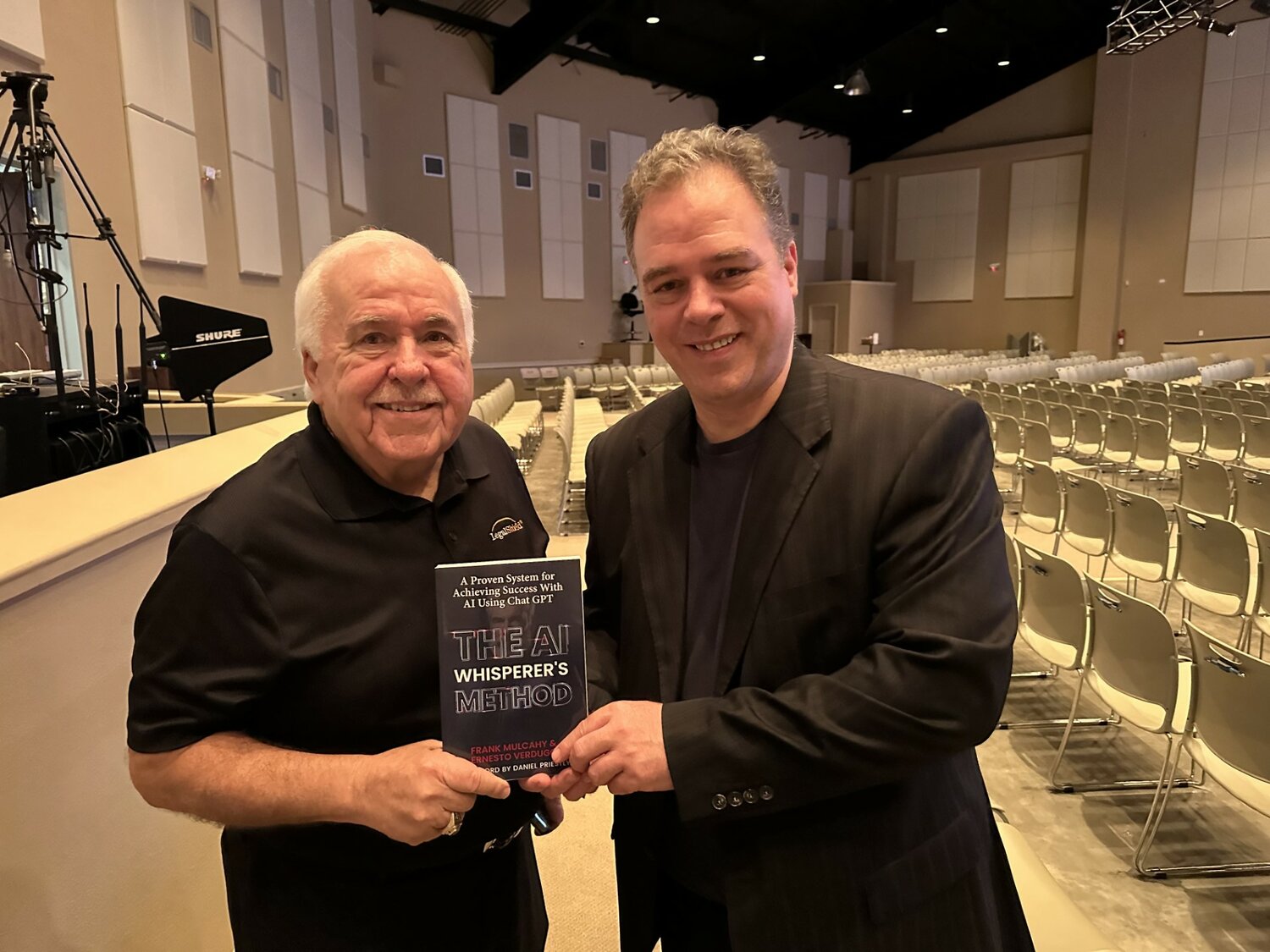 Speakers Frank Mulcahy, left, and Ernesto Verdugo have written a book about artificial intelligence.